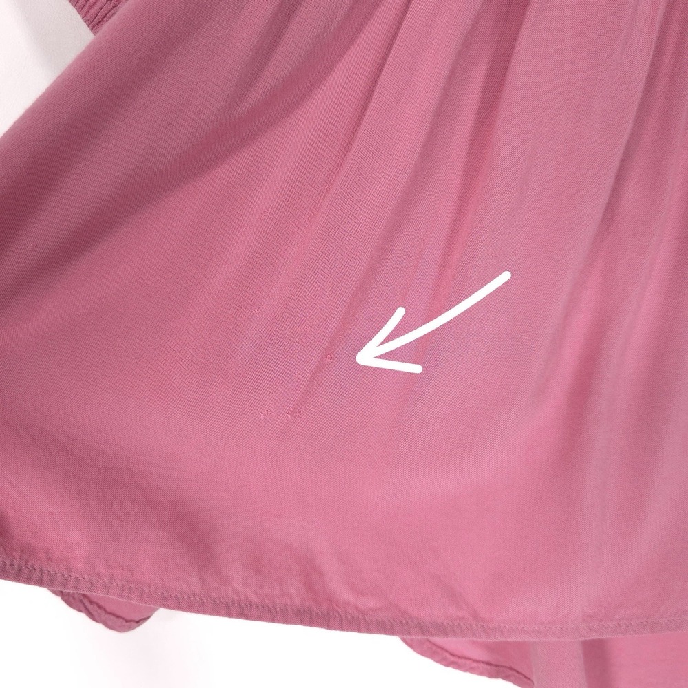 Sundance Women's Dusty Pink Lagenlook V Neck Tunic Hippy Blouse Top MEDIUM Pleat - Picture 5 of 8